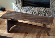 Mid Modern Walnut Slab Coffee Table 5 small