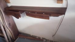 Black Walnut Entry Shelf W/ Drawer 1 small