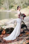 Long Sleeve Satin Wedding Dress (#Ss16109) 2 small