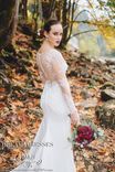 Long Sleeve Satin Wedding Dress (#Ss16109) 3 small
