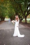 Long Sleeve Wedding Dress With Keyhole Back (# Stacie) 2 small