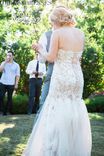 Blush Pink Ivory Sheer Wedding Dress (Style #Pb154) 2 small