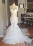Gorgeous Strapless Trumpet Wedding Gown With Four Layer Extended Long Train 4 small