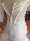 Gorgeous Strapless Trumpet Wedding Gown With Four Layer Extended Long Train 6 small