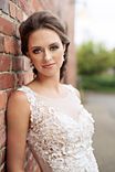 Blush Pink Ivory Sheer All Over Lace Wedding Dress (Style #Ashley Pb070) 3 small