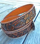Custom Western Floral Belt Hand Carved In Usa 2 small