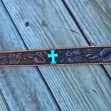 Custom Western Floral Belt Hand Carved In Usa 3 small