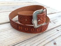 Western Basketweave Handtooled Belt Personalized 1 small
