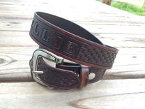 Western Basketweave Handtooled Belt Personalized 6 small