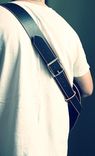 Black Bridle Leather Guitar Strap 1 small