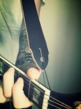 Black Bridle Leather Guitar Strap 4 small