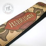 Leather Suede Custom Guitar Strap - Personalized Calligraphic Image 2 small