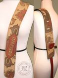 Leather Suede Custom Guitar Strap - Personalized Calligraphic Image 3 small
