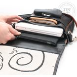 Leather & Suede Messenger Long Laptop Ipad Tech Bag 6 small