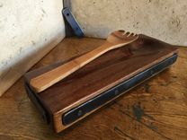 Industrial Design Wooden Spoon Rest - Black Walnut 2 small