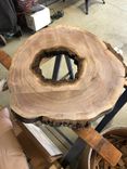 Round Live Edge Walnut And Epoxy Coffee Table 4 small