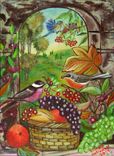 Garden Birds With Fruit Triptic 1 small