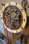 Hand Carved Wooden Gear Clock 1 small