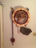 Hand Carved Wooden Gear Clock 5 small