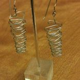 Chrome Plated Tornado Earrings 2 small