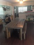 Pecky Table And Bench! 1 small
