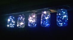 Mason Jar Lights On Reclaimed Oak Lumber 3 small