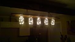 Mason Jar Lights On Reclaimed Oak Lumber 5 small