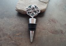 Handmade Oxidized Silver Octopus Wine Bottle Stopper 1 small