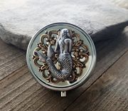 Handmade Nautical Mermaid Siren Silver Pill Box 1 small