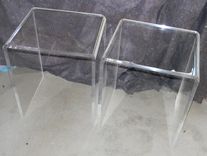 Acrylic Waterfall Edge Side Table - Hand Crafted, Custom Sizing 2 small