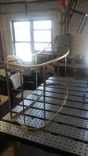 Curved Brass Cabinet. 4 small
