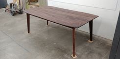 "Santa Barbara" Style M/C Danish Modern Walnut Dining Table 3 small