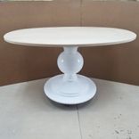 Modern Oval Solid Wood Banquette Dining  Table 6 small