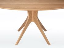 Oval Dining Table With Mid Century Modern Pedestal Base In Solid White Oak "Kapok Table" 5 small