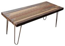 Handcrafted Coffee Table Made From Reclaimed Fishtail Oak With Steel Hairpin Legs 2 small