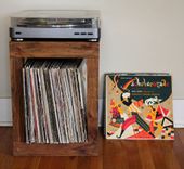Handcrafted Record Player Stand Made From Reclaimed Fishtail Oak 3 small