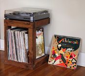 Handcrafted Record Player Stand Made From Reclaimed Fishtail Oak 1 small