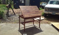 Custom Reclaimed Fishtail Oak Adjustable Drafting Table 3 small