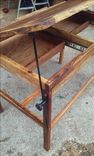 Custom Reclaimed Fishtail Oak Adjustable Drafting Table 4 small