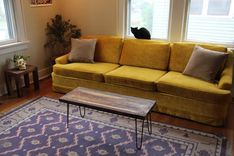 Handcrafted Coffee Table Made From Reclaimed Fishtail Oak With Steel Hairpin Legs 5 small