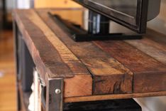 Multimedia Stand Made From Reclaimed Fishtail Oak 3 small