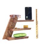 Woodwarmth Valet Stand: Phone Holder Keys Holder Shelf 4 small