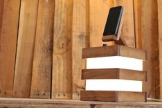 Woodwarmth Table & Bedside Lamp + Phone Dock 4 small