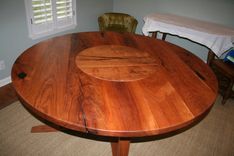 Round Mesquite Dinning Table With A Lazy Susan 2 small