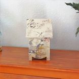 Tabletop Wood Cubby Shelves Blue Bird Cubby Box & Mini Floral, Pigeon Hole Shelf, Miniature Cubby 4 small