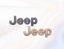 Jeep Crystallized Car Emblem Letters Bling Genuine European Crystals Bedazzled 2 small