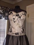 Black And White Satin, Lace And Organza Wedding Dress 2 small