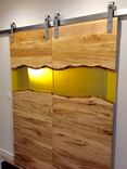 Modern Live Edge Wood And Resin Barn Door 3 small