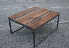 Walnut And Frosted Resin Coffee Table 1 small