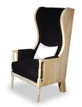 Wing Back Chair Industrial Modern Reclaimed Wood 1 small